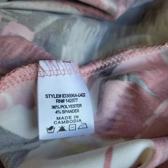 NWT IRIS Feather Print Sleveless MAXI DRESS Two SLITs Jersey Stretch sz M - Picture 12 of 14